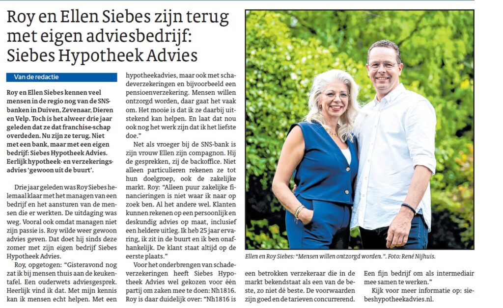 Roy en Ellen Siebes zijn terug